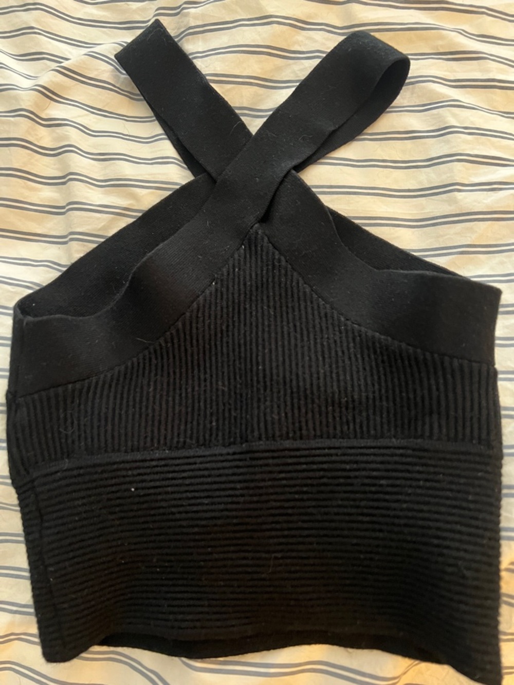 Abercrombie & Fitch Black Ribbed Crossback Tank Top